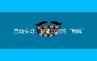 自动头灯：智能驾驶的“明眸”