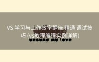VS 学习与工作效率翻倍 精通 调试技巧 (vs教程编程实例详解)