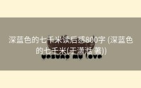 深蓝色的七千米读后感800字 (深蓝色的七千米(于潇湉 著))
