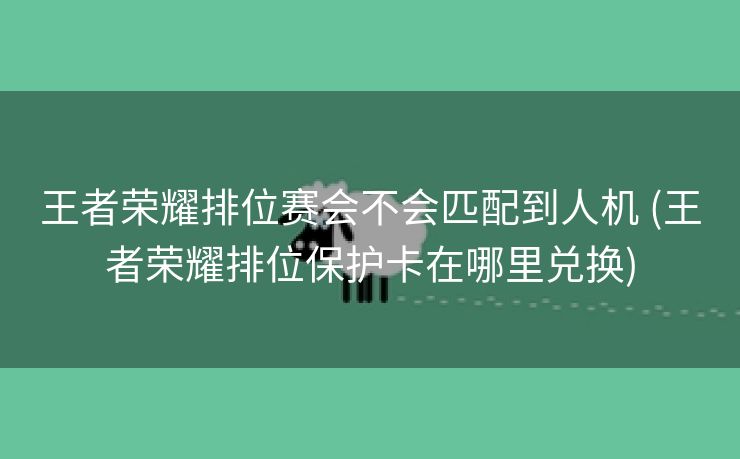 王者荣耀排位赛会不会匹配到人机 (王者荣耀排位保护卡在哪里兑换)