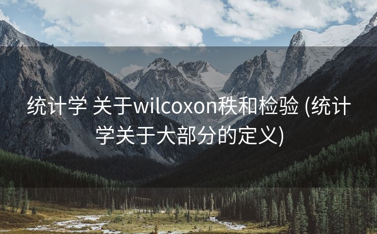 统计学 关于wilcoxon秩和检验 (统计学关于大部分的定义)