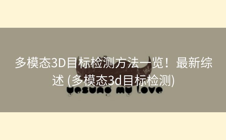 多模态3D目标检测方法一览！最新综述 (多模态3d目标检测)