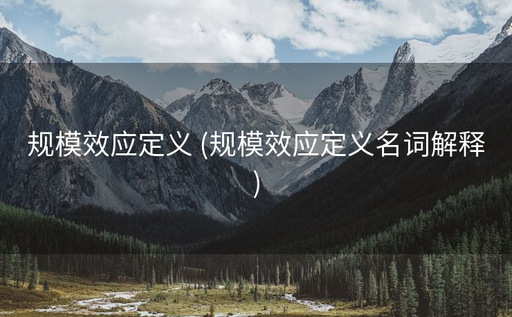 规模效应定义 (规模效应定义名词解释)