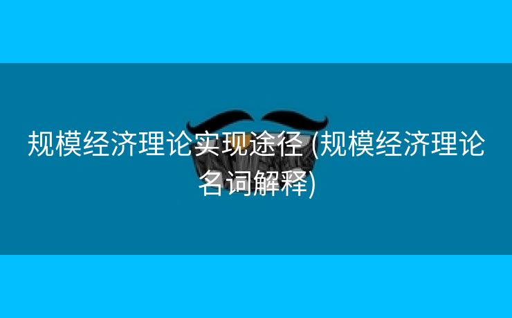 规模经济理论实现途径 (规模经济理论名词解释)