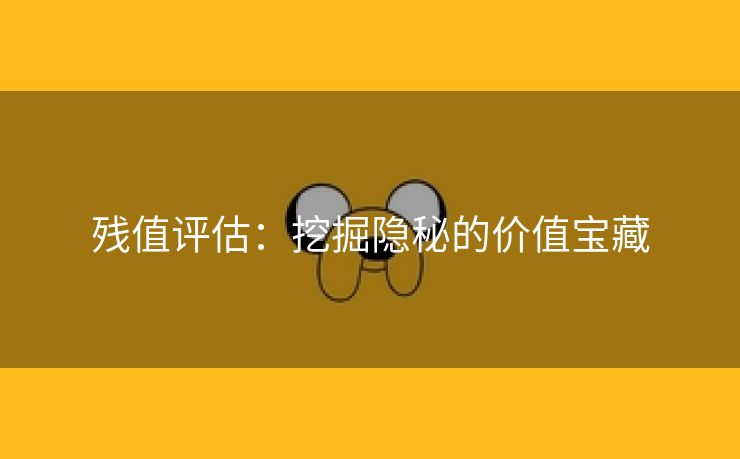 残值评估：挖掘隐秘的价值宝藏