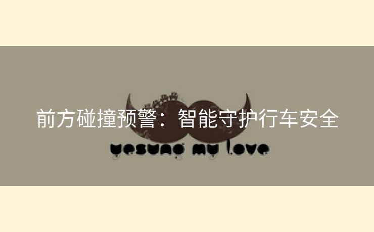 前方碰撞预警：智能守护行车安全