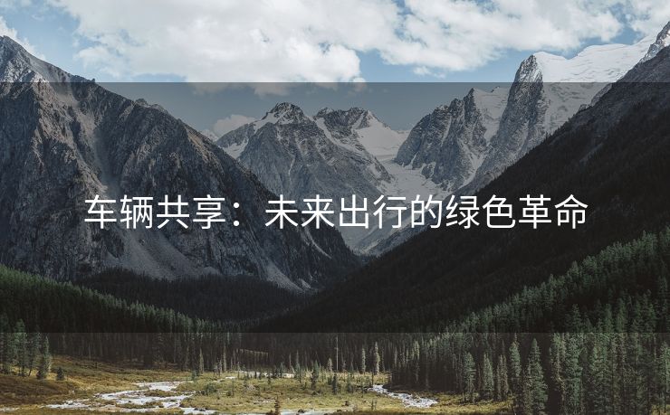 车辆共享：未来出行的绿色革命