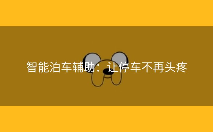 智能泊车辅助：让停车不再头疼