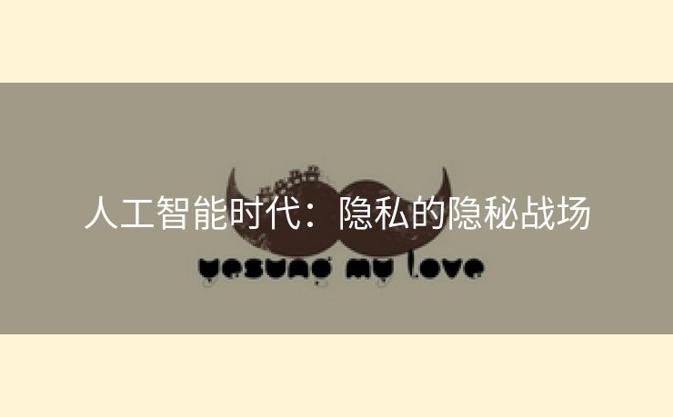 人工智能时代：隐私的隐秘战场