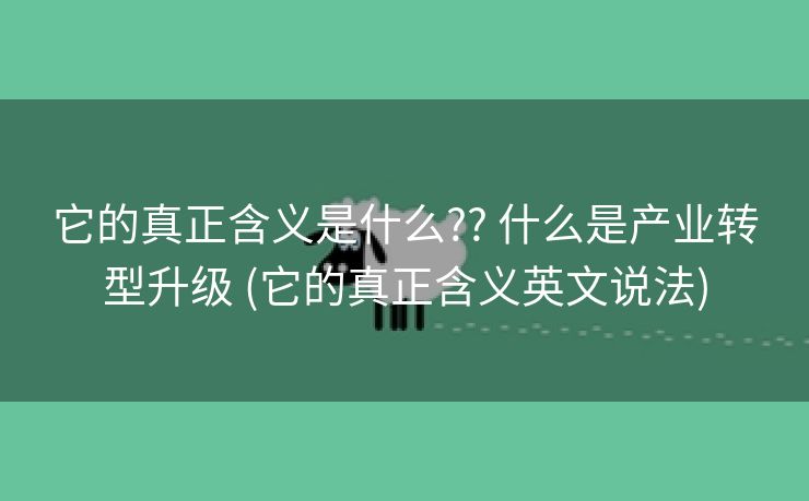 它的真正含义是什么?? 什么是产业转型升级 (它的真正含义英文说法)