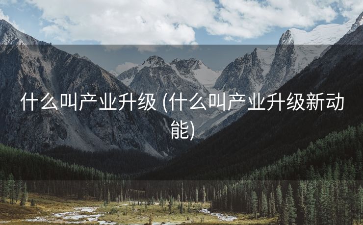 什么叫产业升级 (什么叫产业升级新动能)