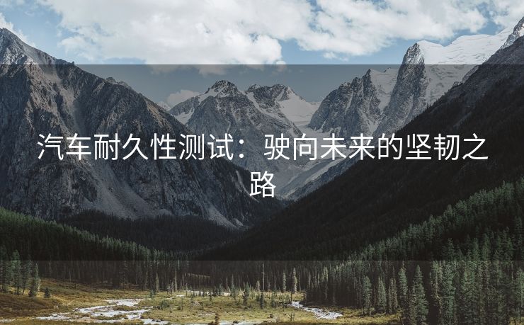 汽车耐久性测试：驶向未来的坚韧之路