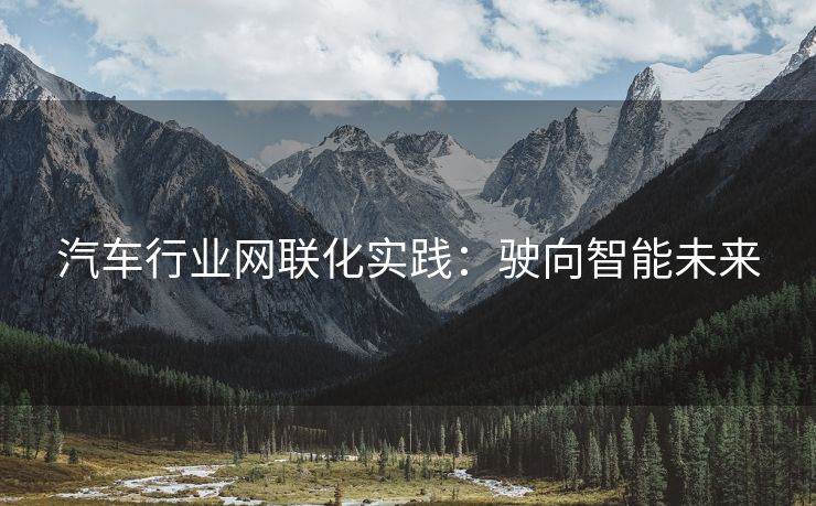 汽车行业网联化实践：驶向智能未来