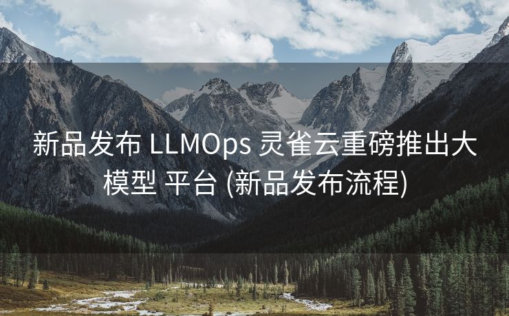 新品发布 LLMOps 灵雀云重磅推出大模型 平台 (新品发布流程)