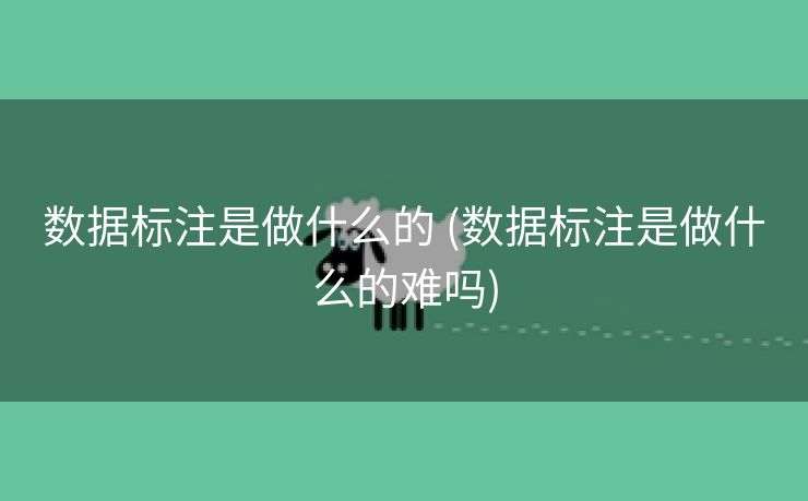 数据标注是做什么的 (数据标注是做什么的难吗)
