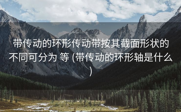 带传动的环形传动带按其截面形状的不同可分为 等 (带传动的环形轴是什么)