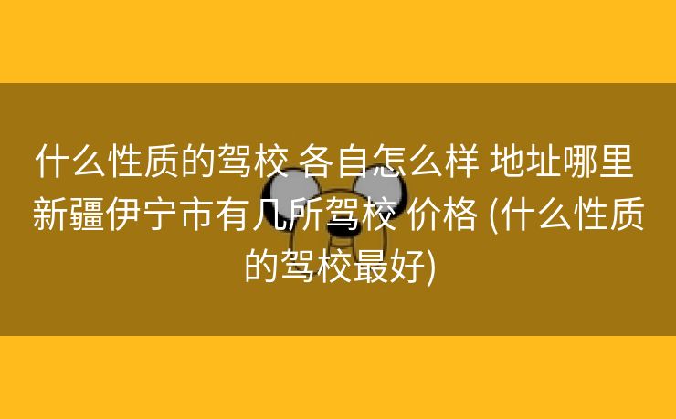 什么性质的驾校 各自怎么样 地址哪里 新疆伊宁市有几所驾校 价格 (什么性质的驾校最好)