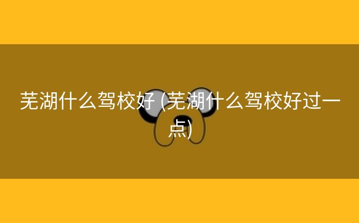 芜湖什么驾校好 (芜湖什么驾校好过一点)