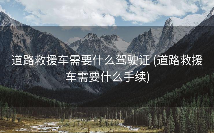 道路救援车需要什么驾驶证 (道路救援车需要什么手续)