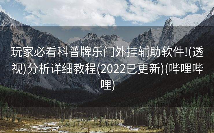 玩家必看科普牌乐门外挂辅助软件!(透视)分析详细教程(2022已更新)(哔哩哔哩)