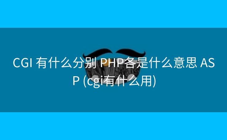 CGI 有什么分别 PHP各是什么意思 ASP (cgi有什么用)
