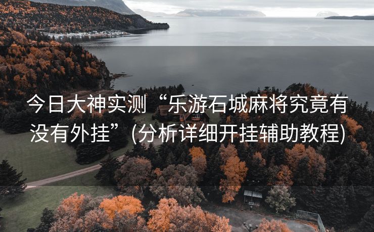 今日大神实测“乐游石城麻将究竟有没有外挂”(分析详细开挂辅助教程)